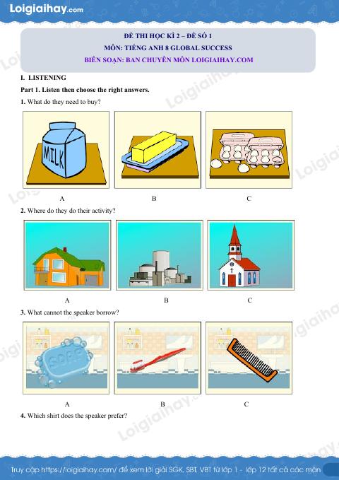 Đề thi học kì 2 Tiếng Anh 8 Global Success - Đề số 1